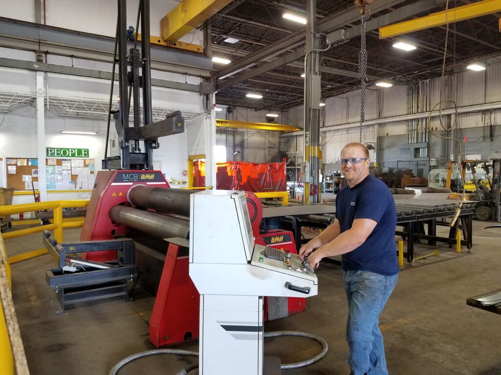 Hunter Mayfield inside GSM Industrial Shop