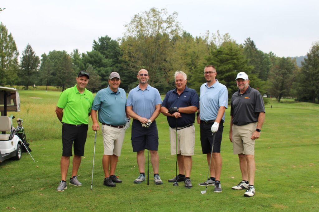 Gooding Group CEO, Reed Gooding with GSM Industrial President Brian Dombach at the Great Roof Giveaway Golf Outing 2021