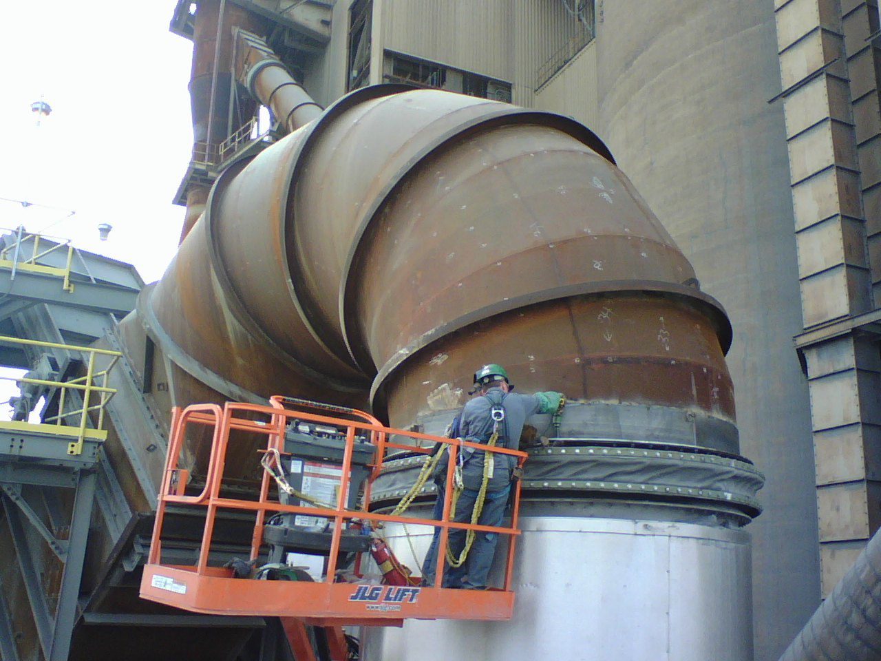 working on large industrial ductwork