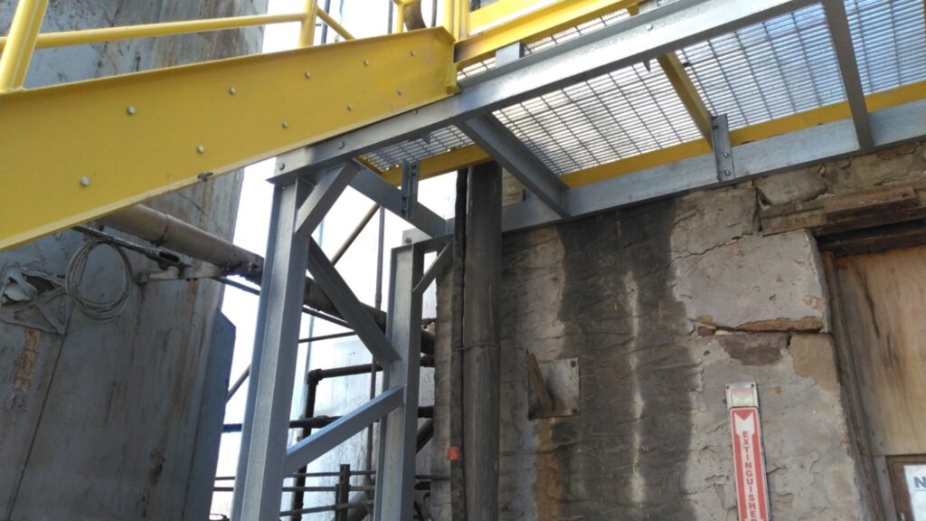 steel support frame designed by GSM Industrial after discovering wall deterioration